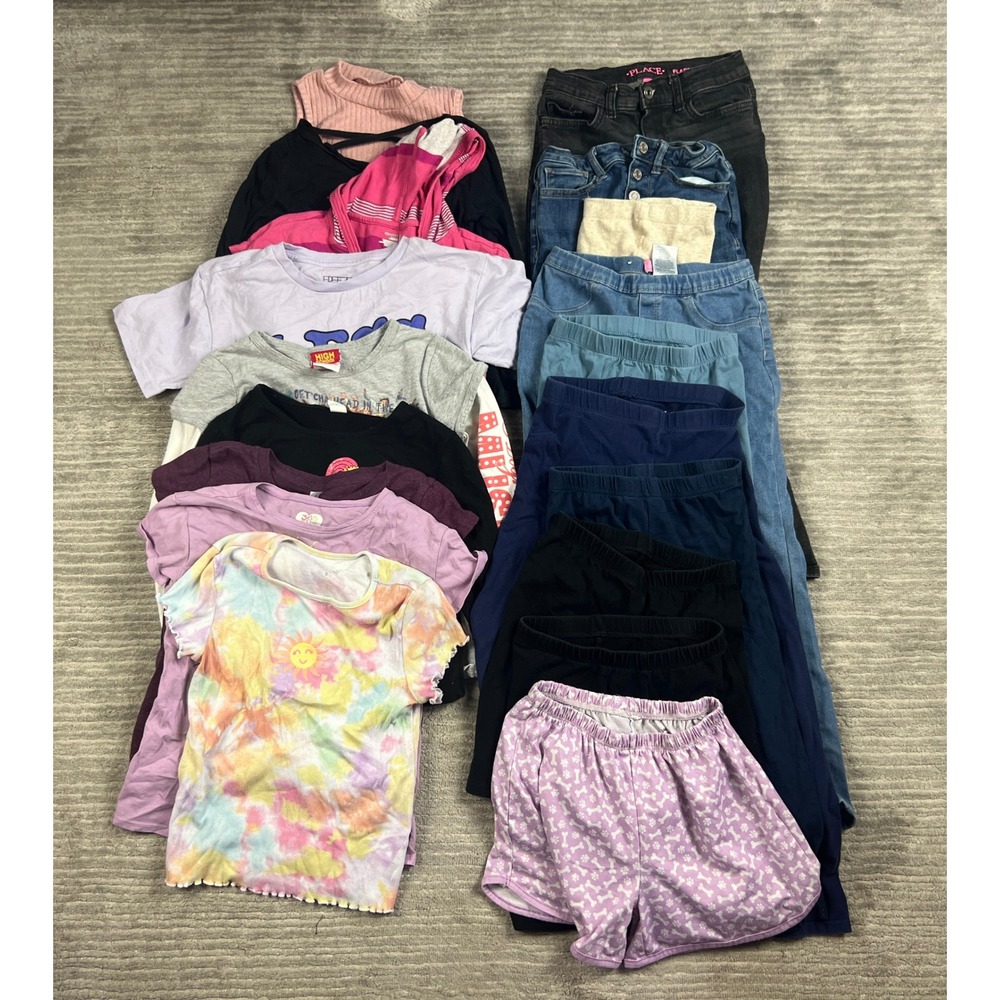 Lot of 19 Girls Size 8 Clothing Gap Old Navy Multicolor Mixed Graphic Tees Jeans